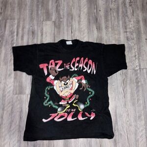 Festive Black and Red Taz Short Sleeve Tee